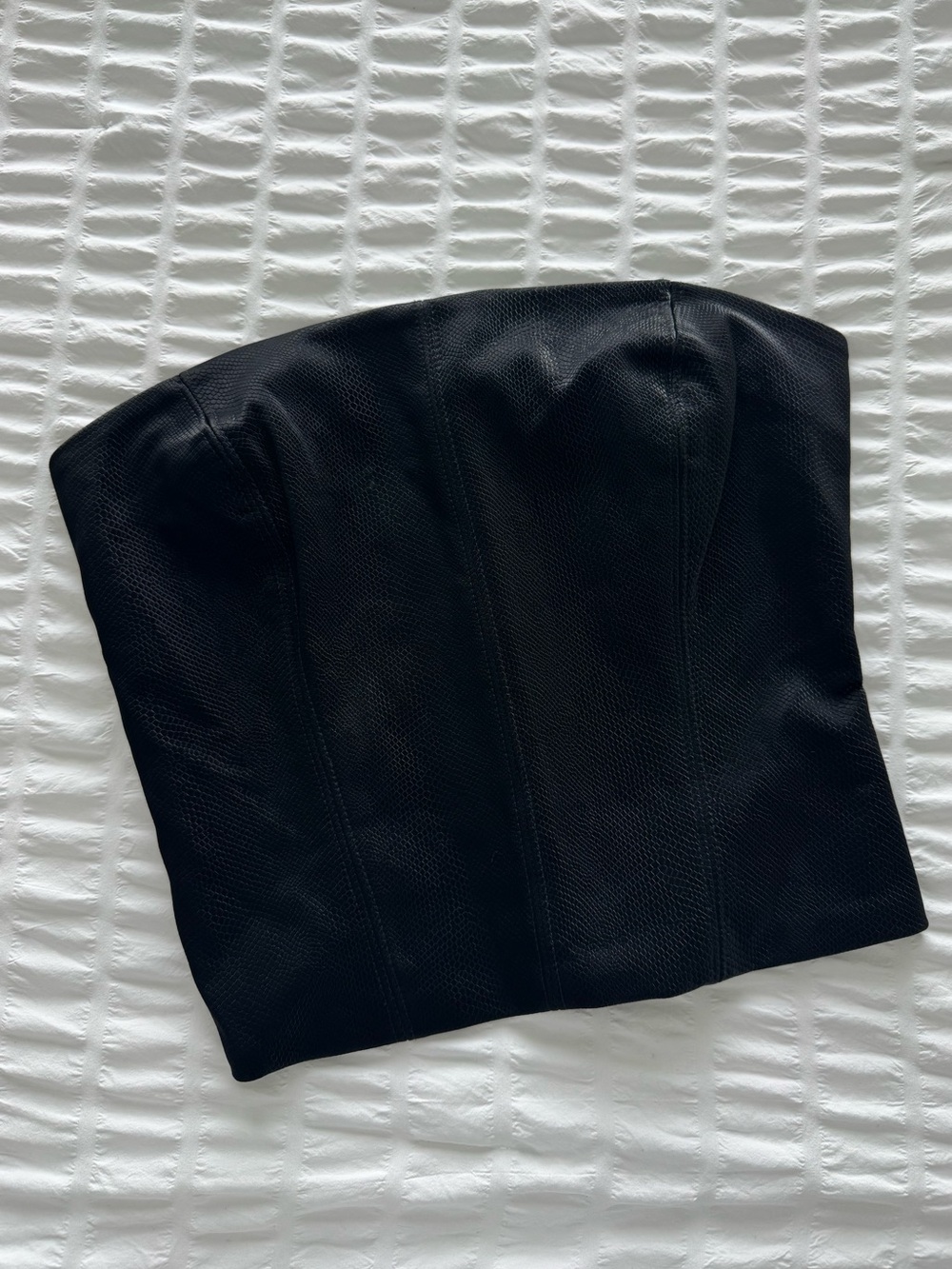 Black Strapless Bustier Top